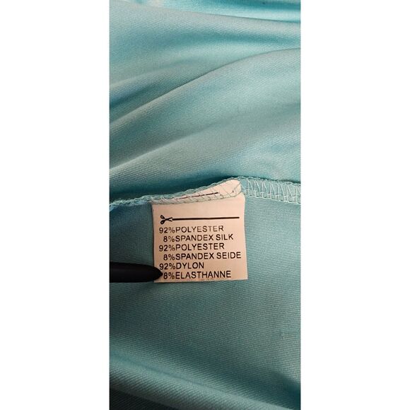 Meaneor Women V-Neck Sleeveless Lace Teal Top Size Medium - Picture 8 of 8